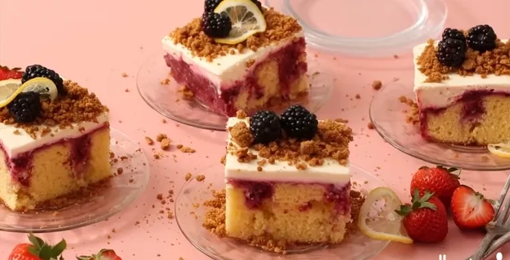 How to Make the Perfect Triple Berry Cheesecake Poke Cake at Home