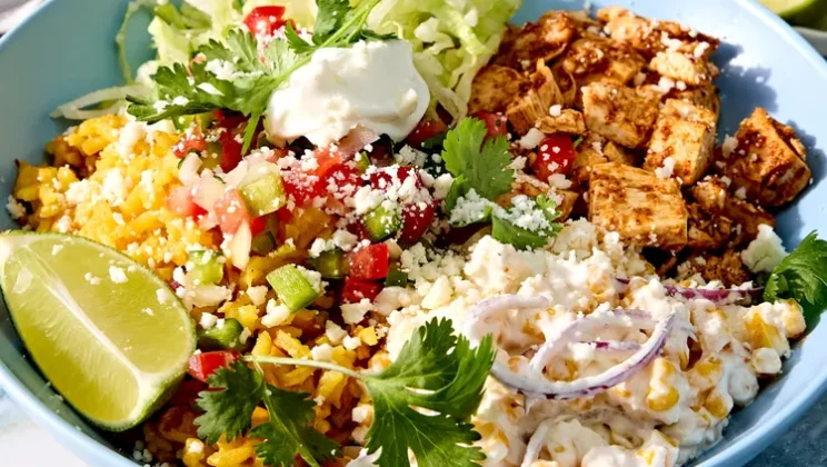 Simple & Affordable Mexican Street Corn Chicken Rice Bowl Recipe